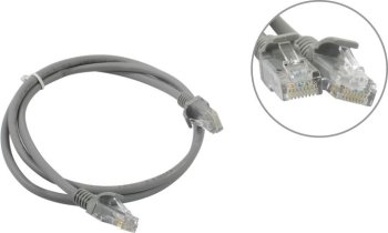 Кабель UTP ExeGate <UTP-RJ45-RJ45-5e-1M-LSZH-GY> Patch Cord UTP кат.5e LSZH, 1м, серый <EX286381RUS>