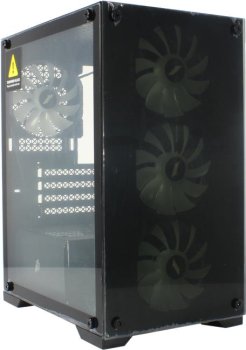 Корпус Minitower 1STPLAYER FIREBASE X2-M <X2-M-BK-4F1> Black MicroATX без БП