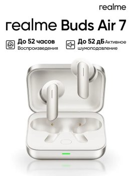 Наушники с микрофоном realme BUDS AIR 7, серебрянный