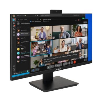 Монитор со встроенной веб-камерой и аудио выходом 23.8" ExeGate SuperView EA2400A (IPS LED Grade A+, FHD, 1920x1080@75Гц, 16:9, 250cd/m2, 1000:1, 178°