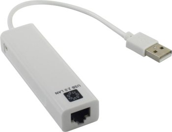 Сетевая карта внешняя 5bites <UA2-45-06WH> USB2.0 --> UTP 100Mbps+3-port USB2.0 Hub