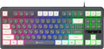 Клавиатура Оклик 711G серый/белый USB Multimedia for gamer LED (1790385) кабель 1.5м
