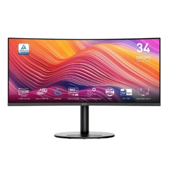 Монитор MSI Modern MD342CQP 34" VA Curve 1500R, UWQHD 3440x1440, 120 Гц, 1 мс, 21:9, 300 Кд/м², 2xHDMI, 1xDP, 2xUSB-A, 1xUSB-B, 1xUSB-C, черный, 3000: