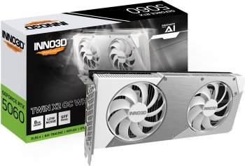Видеокарта INNO3D RTX 5060 Twin X2 OC WHITE RTX5060, HDMI, DP*3, 8G,D7