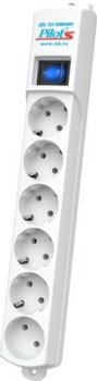 Сетевой фильтр Pilot S 10м (6 розеток) белый (коробка)