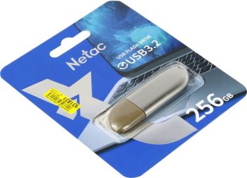 Накопитель USB Netac U352 USB3.0 256GB Серебристый/Коричневый [NT03U352N-256G-32PN] NETAC