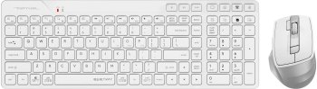 Комплект клавиатура + мышь A4Tech Fstyler FB2800C Air2 White клав:белый/серый мышь:белый/серый USB беспроводная Bluetooth/Радио slim