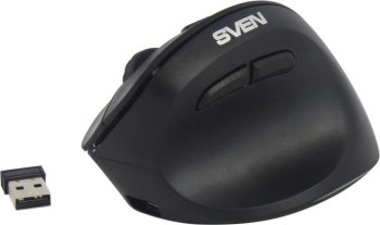 Мышь беспроводная SVEN Wireless Vertical Mouse <RX-550SW Black> (RTL) USB/BT 6btn+Roll