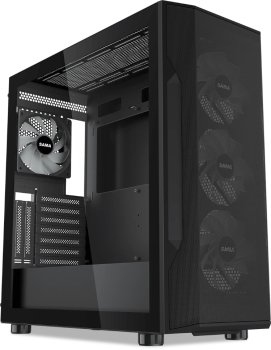 Корпус ПК без блока питания SAMA S40 Black, Midi-Tower, TG, 4x120mm ARGB, 2xUSB 3.0 + 1xUSB 3.1 Type-C, ATX, mATX, mITX черный