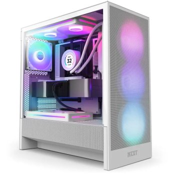 Корпус NZXT H5 Flow RGB (2024), белый (CC-H52FW-R1)