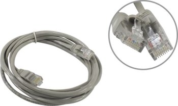 Кабель UTP ExeGate <UTP-RJ45-RJ45-5e-2M-GY> Patch Cord UTP кат.5e, 2м, серый <EX138962RUS>