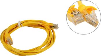 Кабель UTP ExeGate <UTP-RJ45-RJ45-5e-2M-YL> Patch Cord UTP кат.5e, 2м, жёлтый <EX258674RUS>