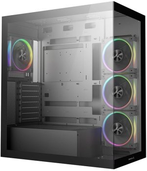 Корпус Deepcool CG580 4F V2 без БП, боковое окно (панорама), 4x120mm ARGB PWM вентилятора, черный, ATX (R-CG580-BKADA4-G-2)