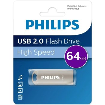 Накопитель USB R/W 64GB PHILIPS IRON 2.0 64GB,USB 2.0