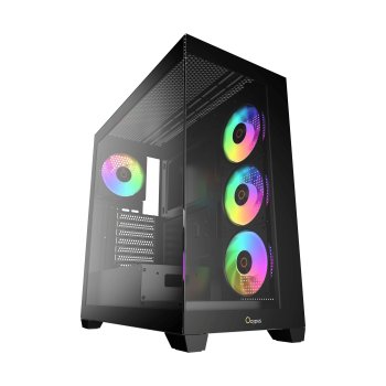 Корпус Ocypus Gamma C72 BK ARGB ATX / win / black / 4 ARGB fans / no PSU / Tempered Glass