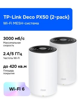 Маршрутизатор Wi-Fi MESH-система TP-Link Deco PX50 (2-pack)