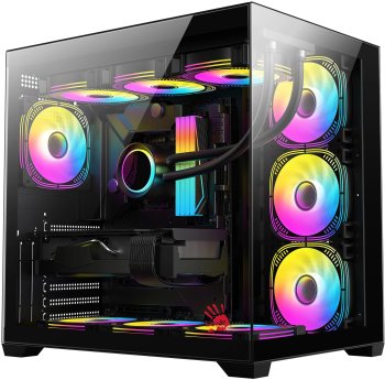 Корпус Bloody CC-122 черный без БП ATX 10x120mm 1xUSB2.0 1xUSB3.0 audio