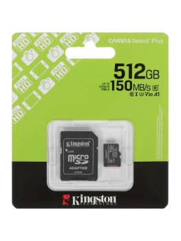 Карта памяти microSDXC 512GB Kingston SDCS3/512GB Canvas Select Plus + adapter