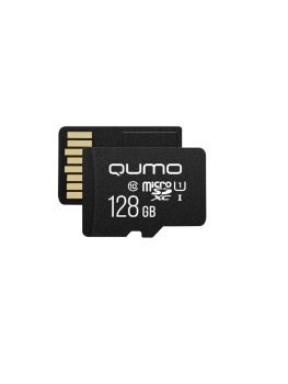 Карта памяти MicroSDXC 128GB QUMO Class 10 UHS-I U3 black adp