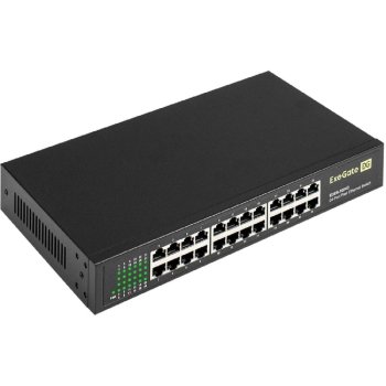 Коммутатор неуправляемый ExeGate EDES-1024D (24-портовый UTP 10/100Mbps, металлический корпус, с возможностью установки в стойку)