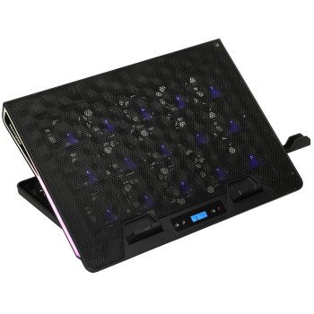 Подставка для ноутбука Jet.A Panteon CP-179L RGB Black (диагональ до 18", 15 вентиляторов (ø 6 см), 40х28х3,6 см, 1380 г, кабель USB-USB 70 см)