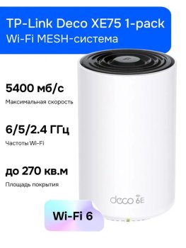 Маршрутизатор TP-Link Deco XE75(1-pack) Wi-Fi MESH-система, VPN
