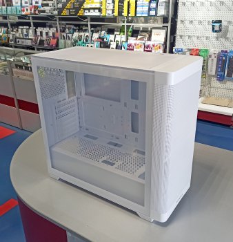 Корпус без блока питания HSPD M740, Mesh Mid Tower, White, TG, 0.6 SPCC, no fans, E-ATX, ATX, mATX, mITX, 170/400/200mm, 4x2.5", 2x3.5", 7xPCI, 1xUSB-
