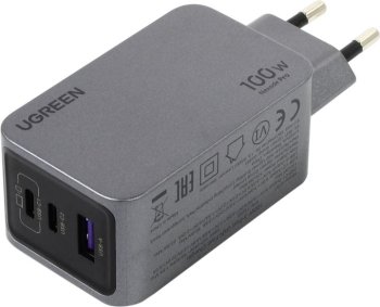 Зарядка USB-устройств UGREEN X757 Grey <25874> USB (Вых. DC5/9/12/15/20V, 100W, USB, 2xUSB-C, кабель USB-C)