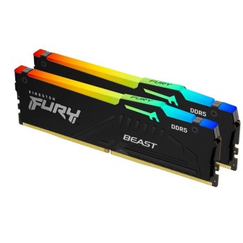 Оперативная память Kingston 64GB 6000MT/s DDR5 CL36 DIMM (Kit of 2) FURY Beast RGB KF560C36BBE2AK2-64