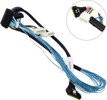 [NEW] <L285SL028-SD-R> Кабель SFF-8654  (x8)->2xSFF-8639