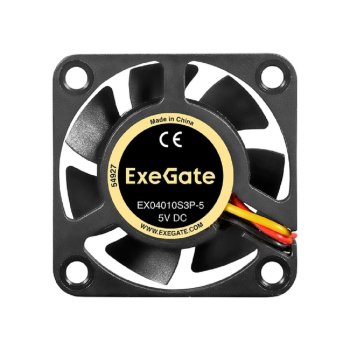 Вентилятор Exegate EX295193RUS 5В DC ExeGate EX04010S3P-5 (40x40x10 мм, Sleeve bearing (подшипник скольжения), 3pin, 5000RPM, 24dBA)