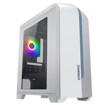 Корпус GameMax Centauri White-Blue без БП(ATX,Бело-голуб,USB3.0, Зак.стек.,1*120мм. RGB, пыл.фильтр)