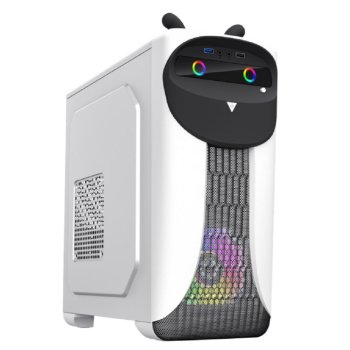 Корпус GameMax Cute OWL White-Black без БП (Midi Tower, Черно-белый., 1*USB3.0 + 2*USB2.0, 2*120мм)