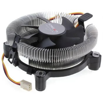 Вентилятор для процессора Crown CM-80 v2 серебристый/черный, 75 мм, алюминий, 2200 об/мин, 22 дБ, 3 pin, 65 Вт, 42 мм