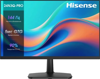 Монитор Hisense 24" 1920x1080, IPS/ELED, 16:9, матовый, 144Гц, время отклика 5мс, 250кд/м2, 1000:1, VGA, HDMI, Display Port, встроенный блок питания,