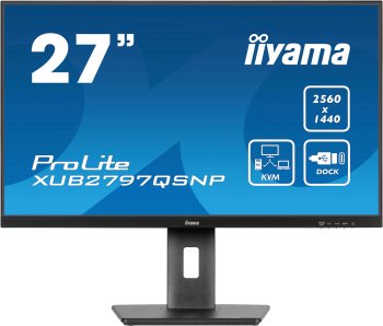 Монитор Iiyama 27" ProLite XUB2797QSNP-B1 черный IPS LED 16:9 HDMI M/M матовая HAS Piv 1300:1 300cd 178гр/178гр 2560x1440 100Hz DP Quad HD 2K (1440p)