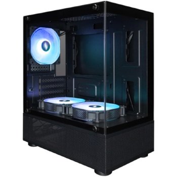 Корпус 1STPLAYER MIKU Mi2-A ARGB Black / mATX / 3x120mm ARGB fans / Mi2-A-BK-2FC7R-1FC7
