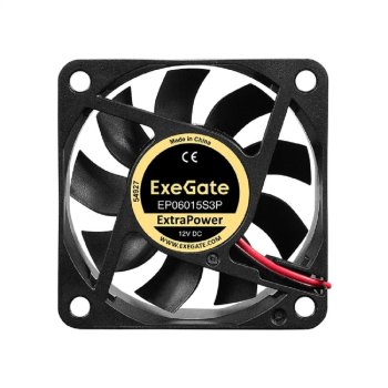 Вентилятор для корпуса ExeGate ExtraPower EP06015S3P черный, 60 мм, 4800 об/мин, 32 дБ, 3 pin
