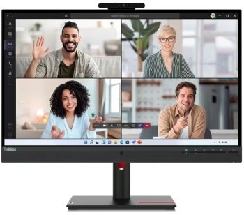 Монитор 23.8" Lenovo ThinkVision T24v-30 черный IPS LED 4ms 16:9 HDMI M/M Cam матовая HAS Piv 1000:1 250cd 178гр/178гр 1920x1080 75Hz VGA DP FHD USB 6