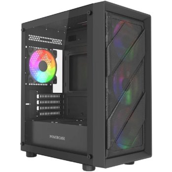 Корпус Powercase Mistral Micro EM21, Tempered Glass, 4x120mm FRGB fan, чёрный, mATX (CMMEM21B-L4)