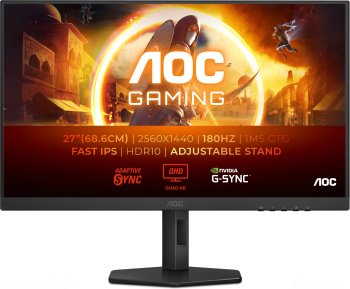 Монитор 27" AOC Q27G4XF <Black> с поворотом экрана (Fast IPS, 180Hz, LCD, 2560x1440, HDMI, DP)
