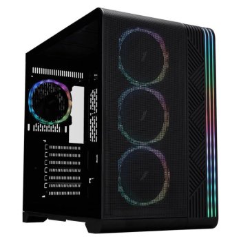 Корпус Miditower 1STPLAYER VT7 <VT7-BK-4FS7> Black ATX без БП