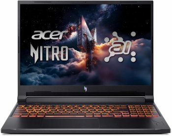 Ноутбук Acer Nitro V 16 ANV16-42-R96P Ryzen 7 260 16Gb SSD512Gb NVIDIA GeForce RTX5050 8Gb 16" IPS WQXGA (2560x1600) Windows 11 черный WiFi BT Cam (NH