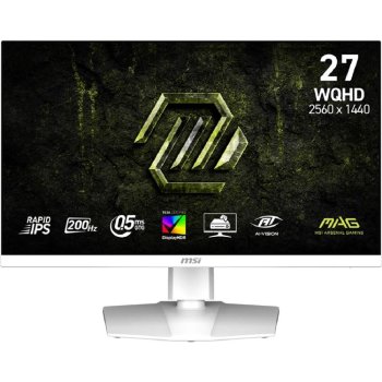 Монитор 27" MSI MAG 274QRFW E20 Rapid IPS 2560x1440, 180 Гц, 1 мс, 16:9, 400 кд/м², 2xHDMI 2.0b, DP 1.4a, USB-C, 3.5 Jack, HDR10, FreeSync, белый