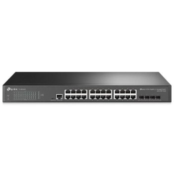 Коммутатор TP-Link SG3428 управляемый JetStream уровня 2+ с 24 гигабитными портами RJ45 и 4 портами SFP