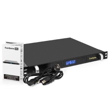 Источник бесперебойного питания Exegate EX297834RUS 1U ServerRM UNL-1000.LCD.AVR.6C13.RJ.USB.1U <1000VA/600W, LCD, AVR, 6*C13, RJ, USB, 1U, установка
