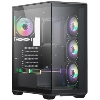 Корпус XASTRA Q600 6ARGB-C10-UC Black ATX/Aquarium/Screewless/6x120mm ARGB PWM FM fans/Argb+PWM HUB 10port/ Type-C / Q600-6FM12A-C10-UC