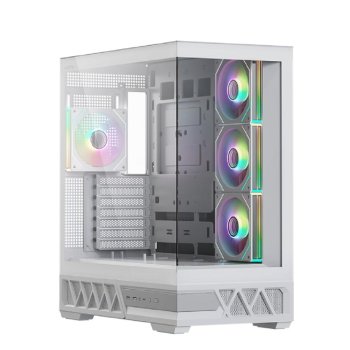 Корпус XASTRA Q700 4ARGB-C10-UC White ATX/Aquarium/Screewless/4x120mm ARGB PWM mirror fans/Argb+PWM HUB 10port/Type C Q700-4FM12A-C10-UC-WH