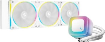 Система водяного охлаждения Deepcool LE360 PRO Wh ARGB Soc-AM5/AM4/1200/1700/1851 белый 4-pin 19-33dB Al 300W 1817gr Ret (R-LE360PRO-WHAMMC-G-1)