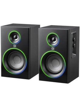 Колонки Defender Solar 12 Компьютерная акустика 2.0, 12 Вт, подсветка, BT, 230В, черная